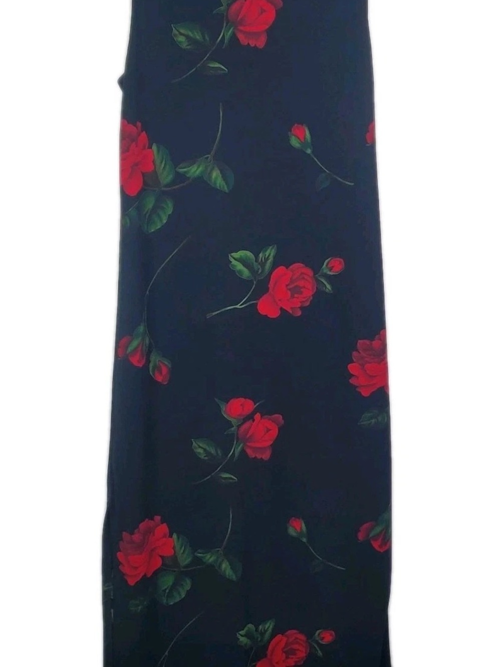 Vintage GAS Black Dress With Red Rose Print
